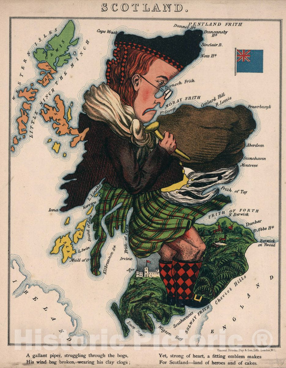 Historic Map : 2. Scotland, 1868 - Vintage Wall Art