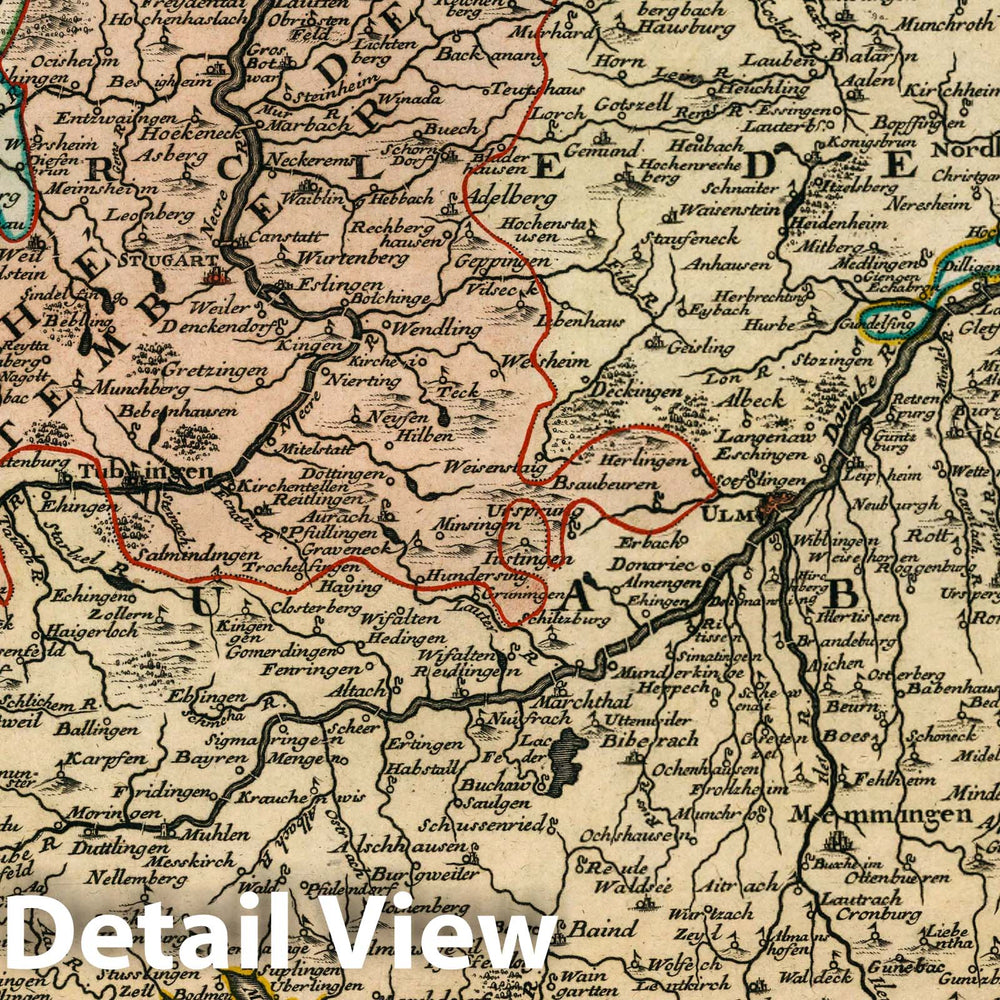 Historic Map : Swabia , Germany Le Cercle de Soube, 1705 Atlas , Vintage Wall Art