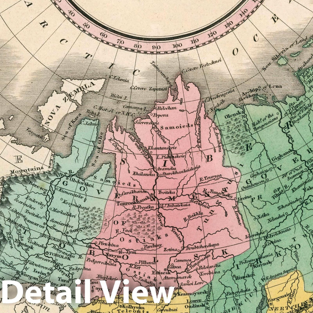 Historic Map : Russia in Asia. Young & Delleker Sc. Published by A. Finley, Philada. A New General Atlas Comprising a Complete Set of Maps, 1827 Atlas - Vintage Wall Art