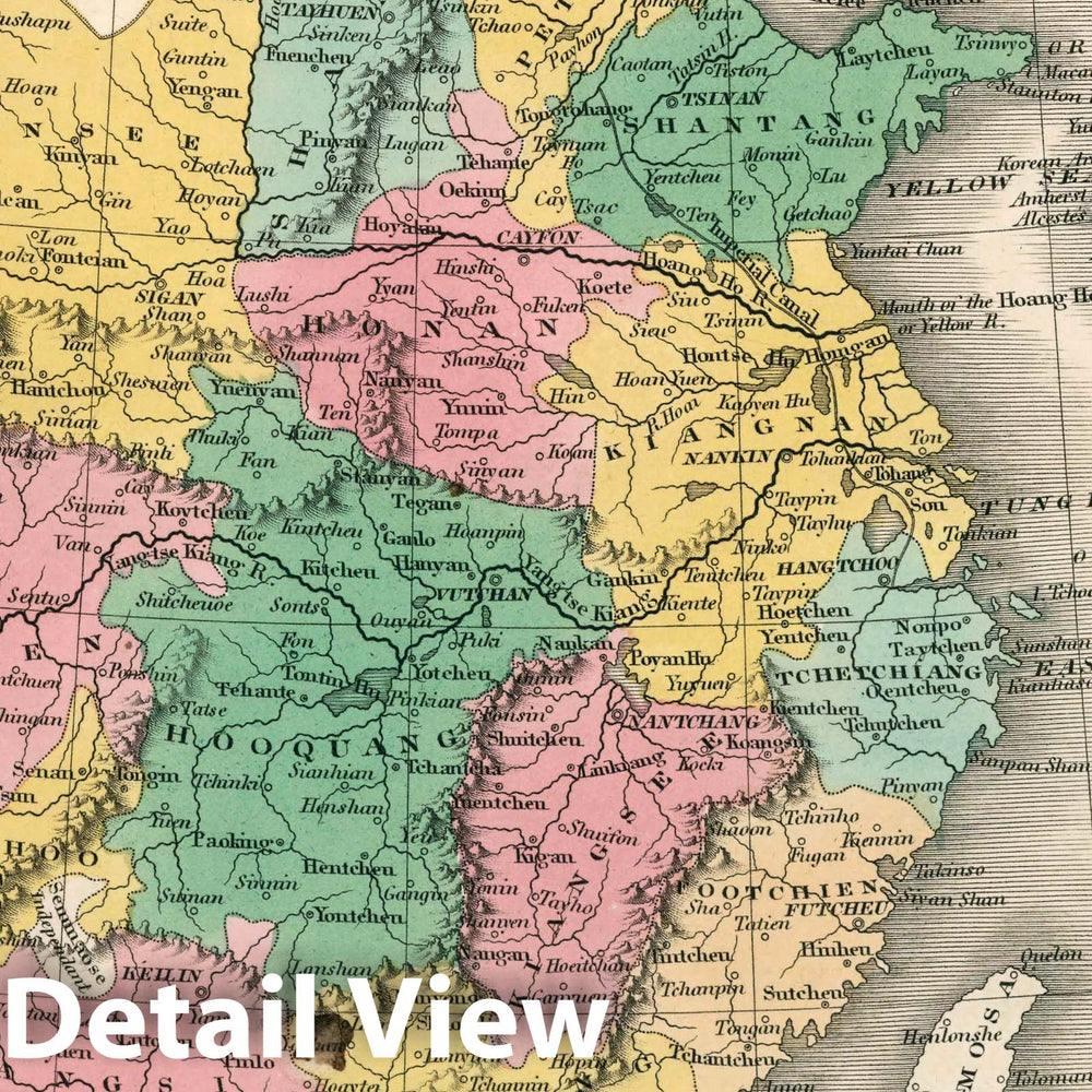 Historic Map : China. Young & Delleker Sc. Published by A. Finley, Philada, 1827 Atlas - Vintage Wall Art