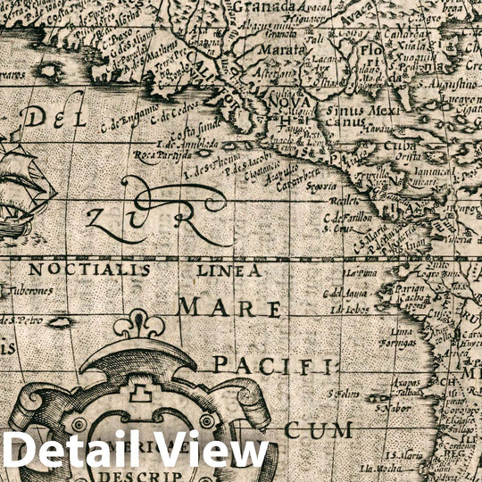 Historic Map : America. Historia mundi : or Mercator's London Printed for Michaell Sparke, and are to be sowld in Greene Arboiure, 1637. Second edytion, 1637 - Vintage Wall Art