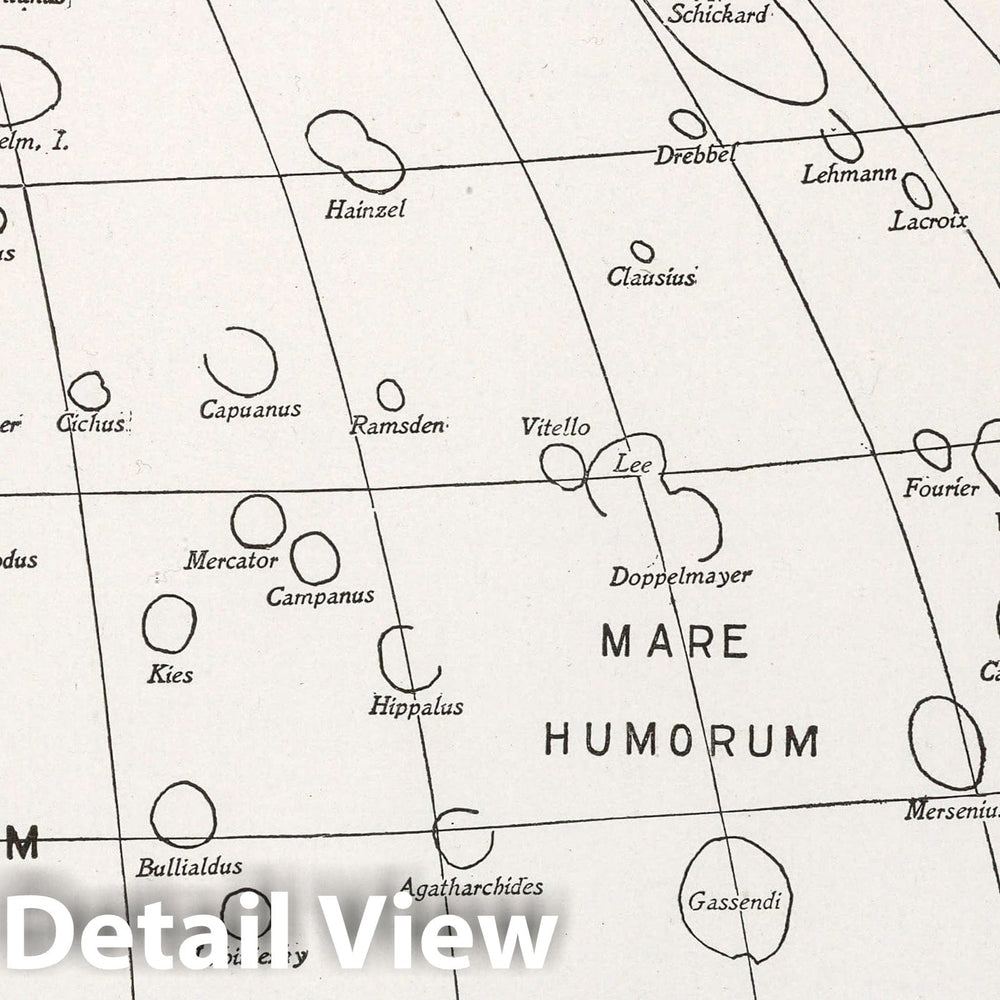 Historic Map : Third Quadrant. The moon : a summary of the existing knowledge of our satellite, with a complete photographic By Willaim H. Pickering, 1903 CelestialVintage Wall Art