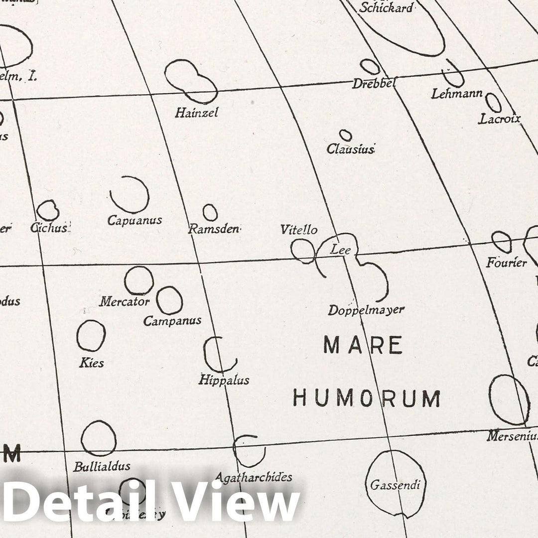 Historic Map : Third Quadrant. The moon : a summary of the existing knowledge of our satellite, with a complete photographic By Willaim H. Pickering, 1903 CelestialVintage Wall Art