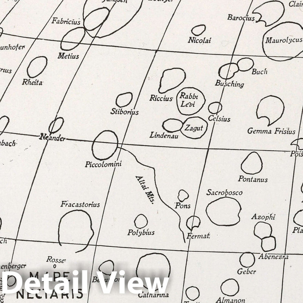 Historic Map : Fourth Quadrant. The moon : a summary of the existing knowledge of our satellite, with a complete photographic By Willaim H. Pickering. 1903 CelestialVintage Wall Art