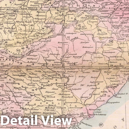 Historical Map : India XIII : index map. Published under the Supervision of the Society for the Diffusion of Useful Knowledge. J. & C. Walker Sculpt. London: Edward St, 1856Vintage Wall Art