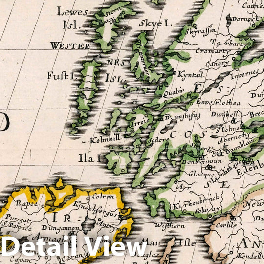 Historic Map : England, British Isles Isles Britanniqves. P. N. Sanson le fils, 1648 Atlas , Vintage Wall Art