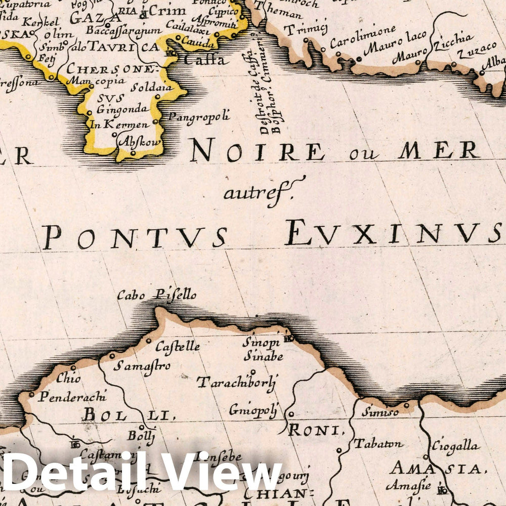 Historic Map : Black Sea, Europe Mer Noire ou Mer Maieure. par N. Sanson le fils Geographe du Roy. A Paris Chez l'autheur, 1648 Atlas , Vintage Wall Art