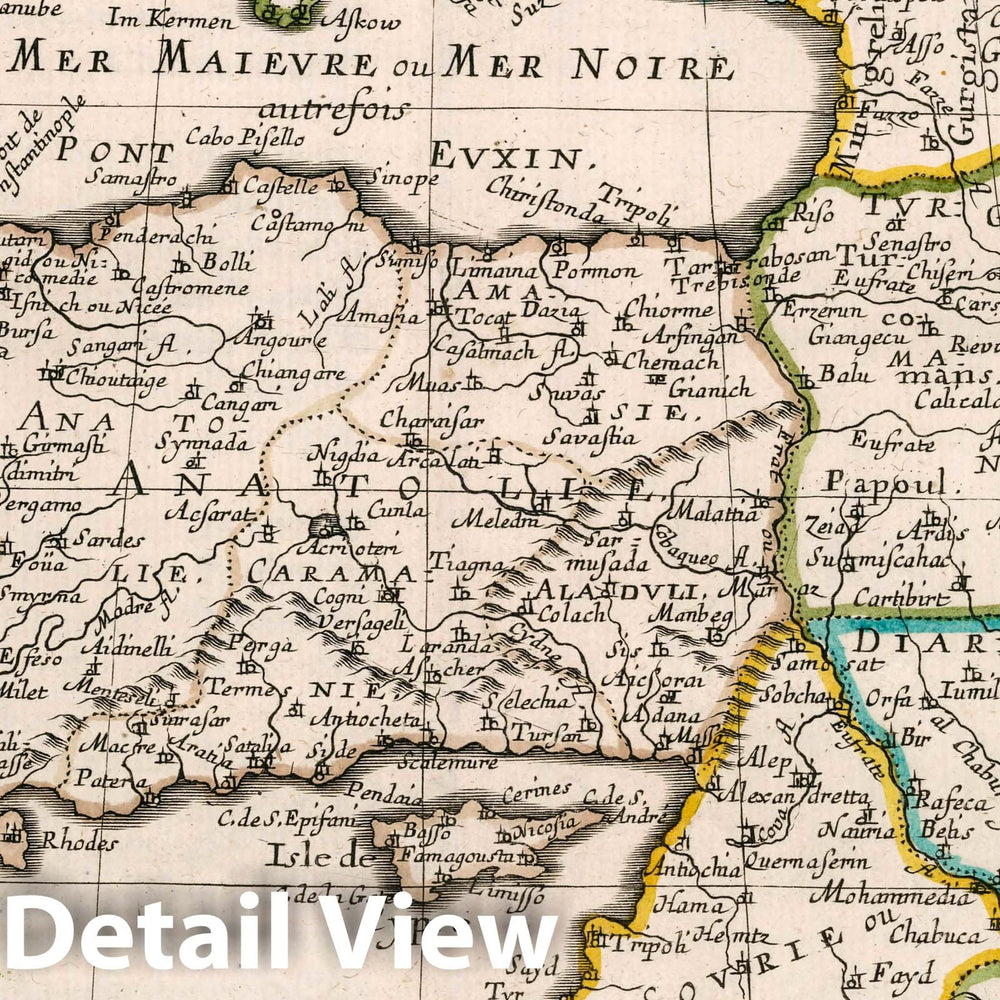 Historic Map : Turkey, , Asia Tvrqvie en Asie : Par le Sr. Sanson d'Abbeville, Geographe du Roy. Avec Privilege Pour vingt Ans 1652, 1652 Atlas , Vintage Wall Art