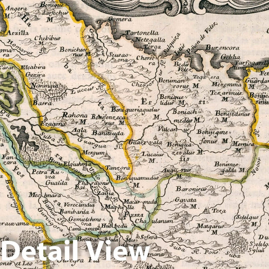 Historic Map : Morocco, , Africa Royaume De Fez divise en Sept Provinces, 1656 Atlas , Vintage Wall Art