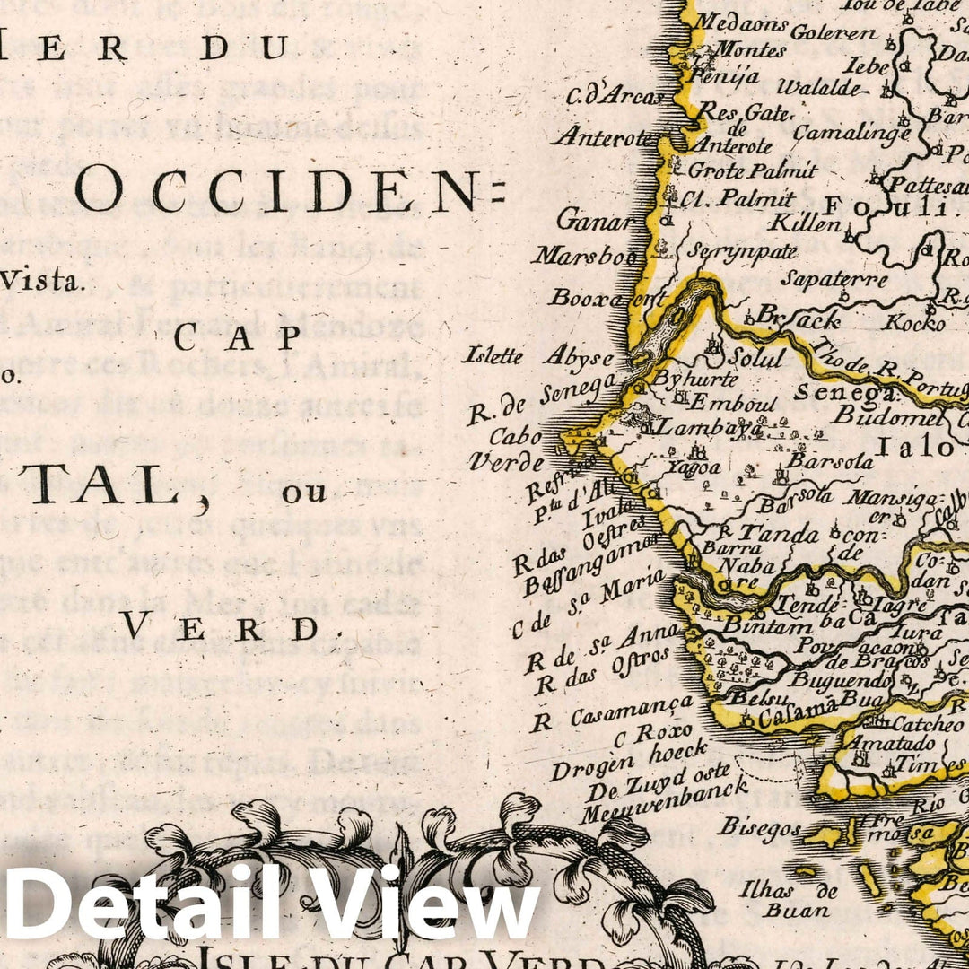 Historic Map : Africa, West Isles Du Cap Verd Coste, et Pays Des Negres aux Environs du Cap Verd, 1656 Atlas , Vintage Wall Art