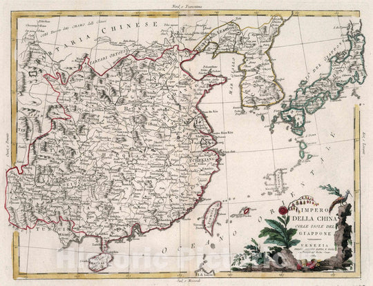 Historic Map : China, Impero Della China Colle Isole del Giappone, 1784 Atlas , Vintage Wall Art