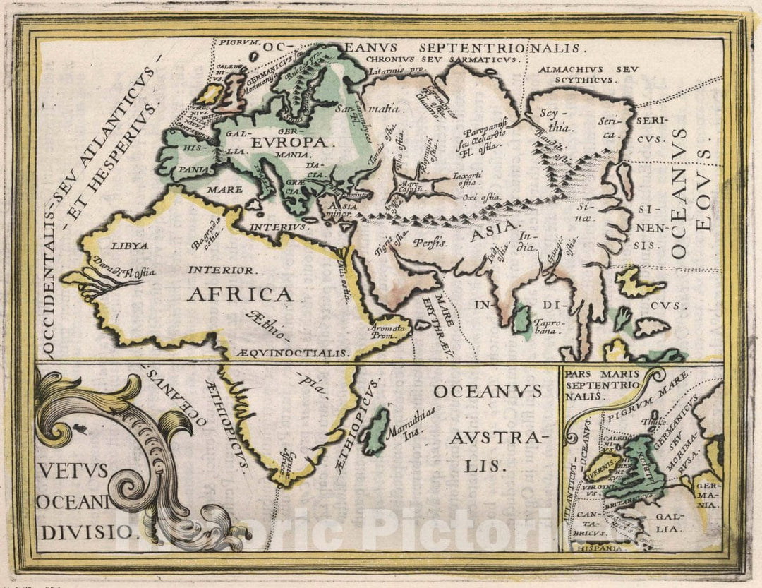 Historic Map : Vetus Oceani Divisio, 1648 - Vintage Wall Art