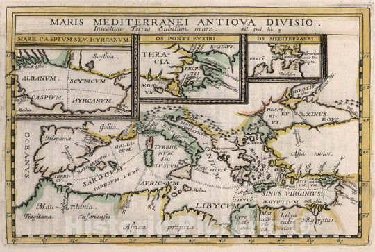 Historic Map : Mediterranean Sea Maris Mediterranei Antiqua Divisio, 1648 , Vintage Wall Art