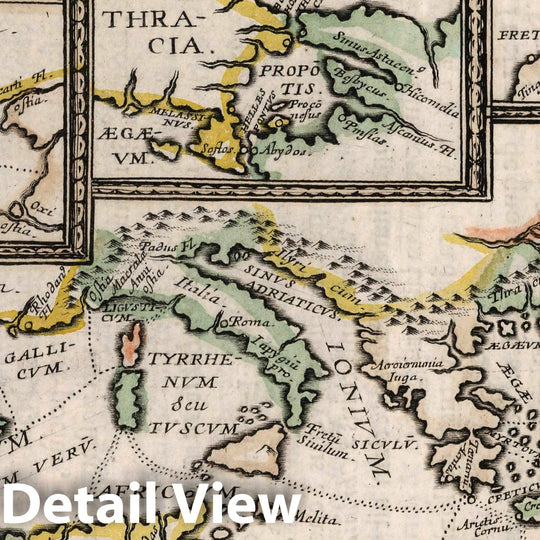 Historic Map : Mediterranean Sea Maris Mediterranei Antiqua Divisio, 1648 , Vintage Wall Art