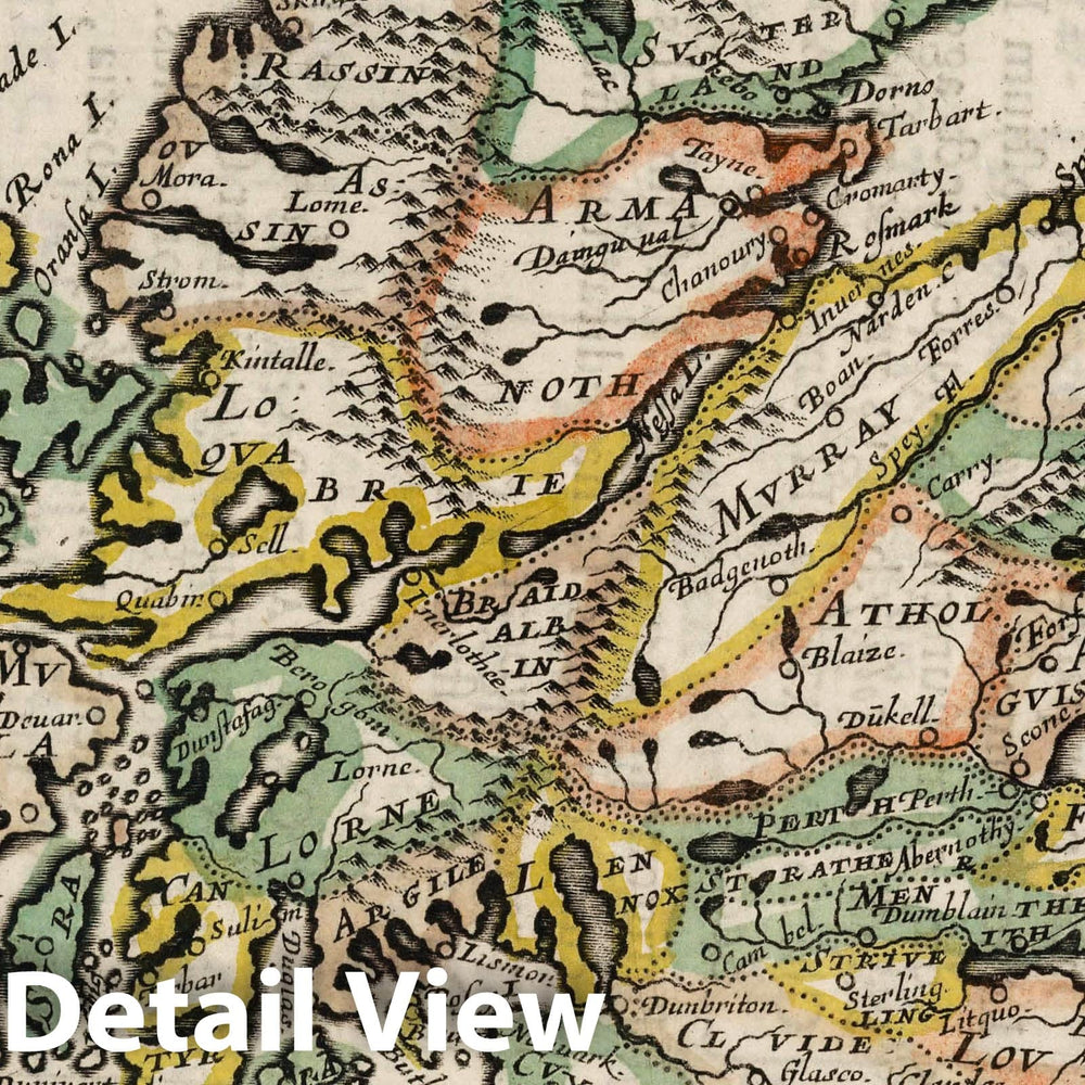 Historic Map : Scotland, Le Royaume de Scosse, 1648 , Vintage Wall Art