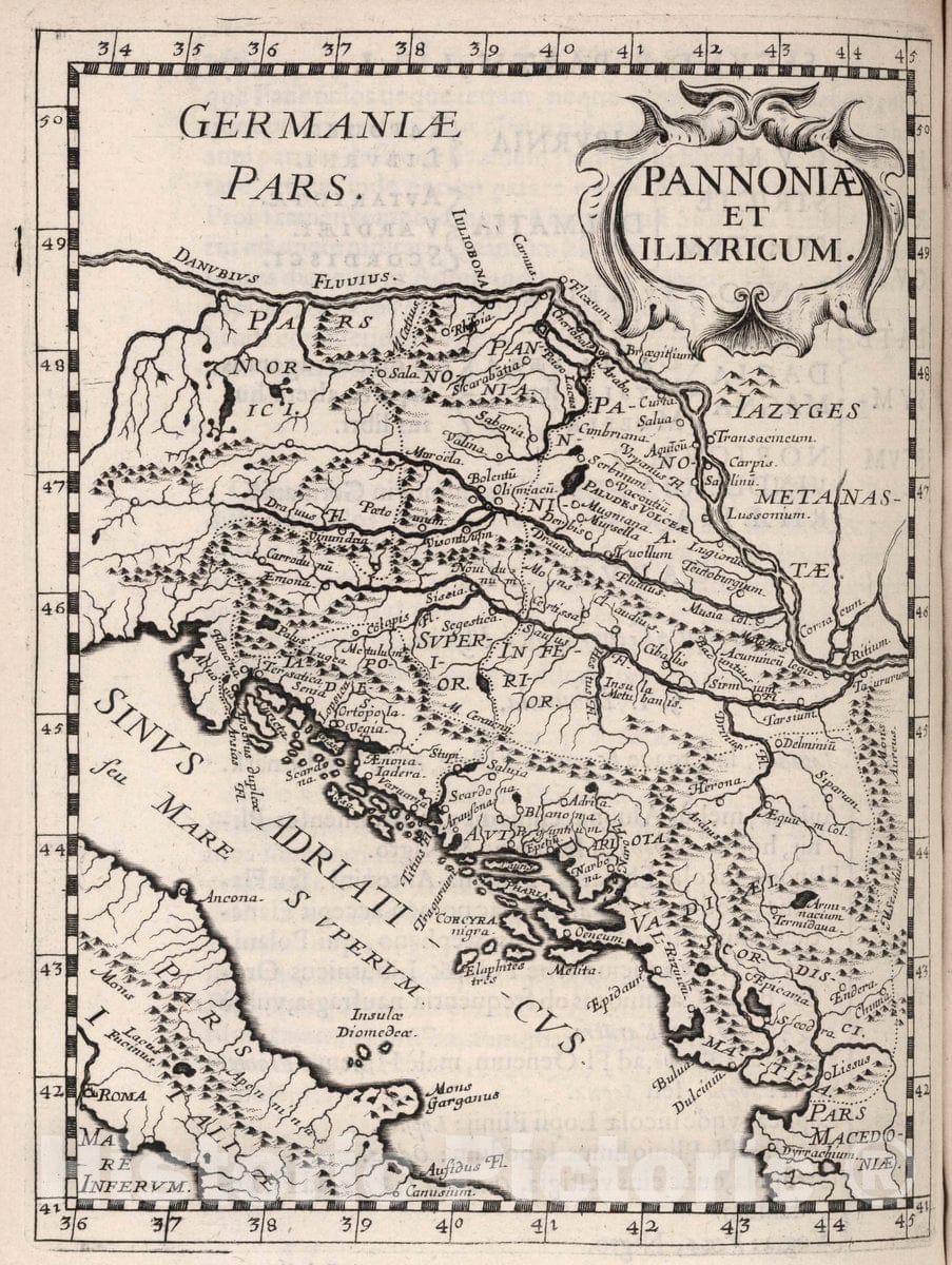 Historic Map : Croatia, Pannoniae et Illyricum, 1649 , Vintage Wall Art