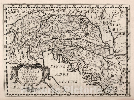 Historic Map : Croatia, Illyrici Divisio Secundum Notitiam Imperii, 1649 , Vintage Wall Art