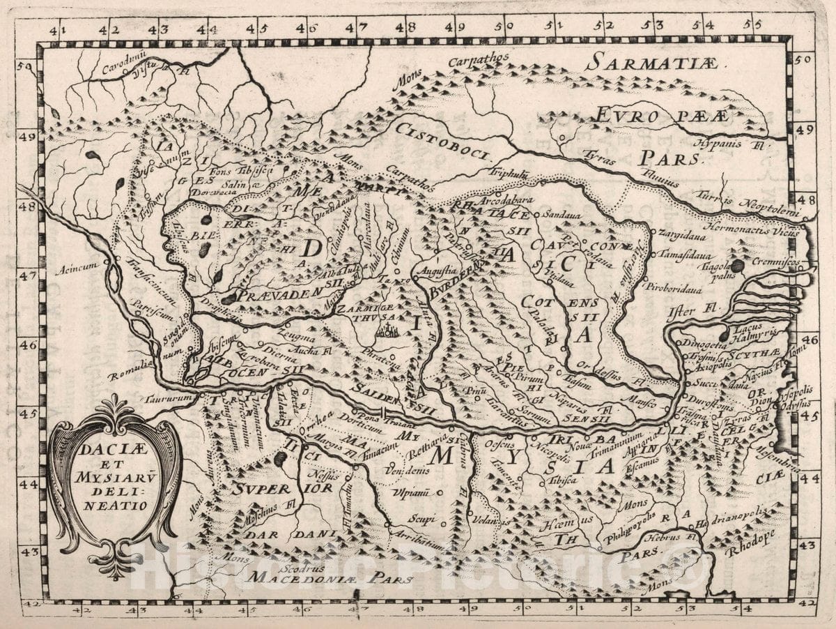 Historic Map : Bulgaria, Daciae et Myaiaru Delineatio, 1648 , Vintage Wall Art