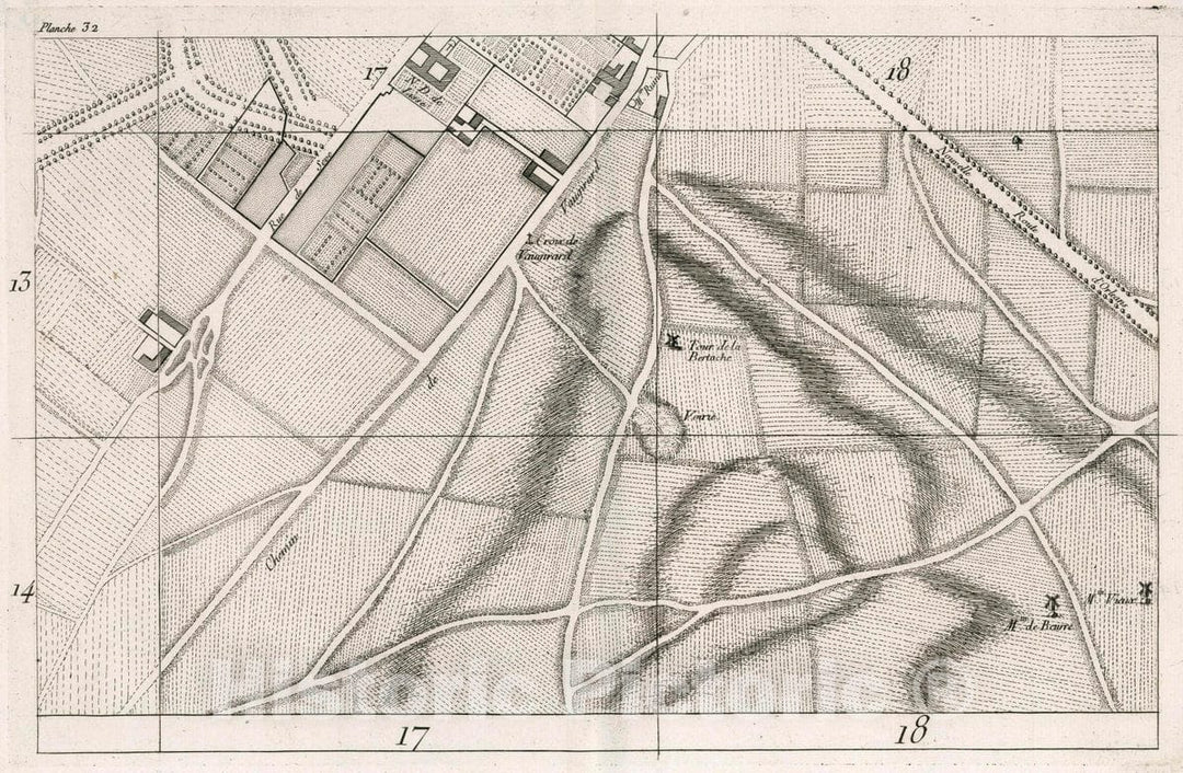 Historic Wall Map : Paris , France, 32. Paris: Nouvelle Route d'Orleans, 1766 City Atlas , Vintage Wall Art