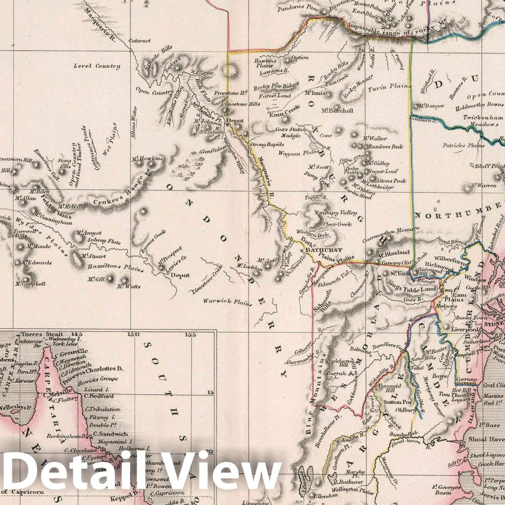 Historic Map : Colony of New South Wales. Drawn & Engraved by J. Dower. London, Published by Henry Teesdale & Co, 1836 Atlas - Vintage Wall Art