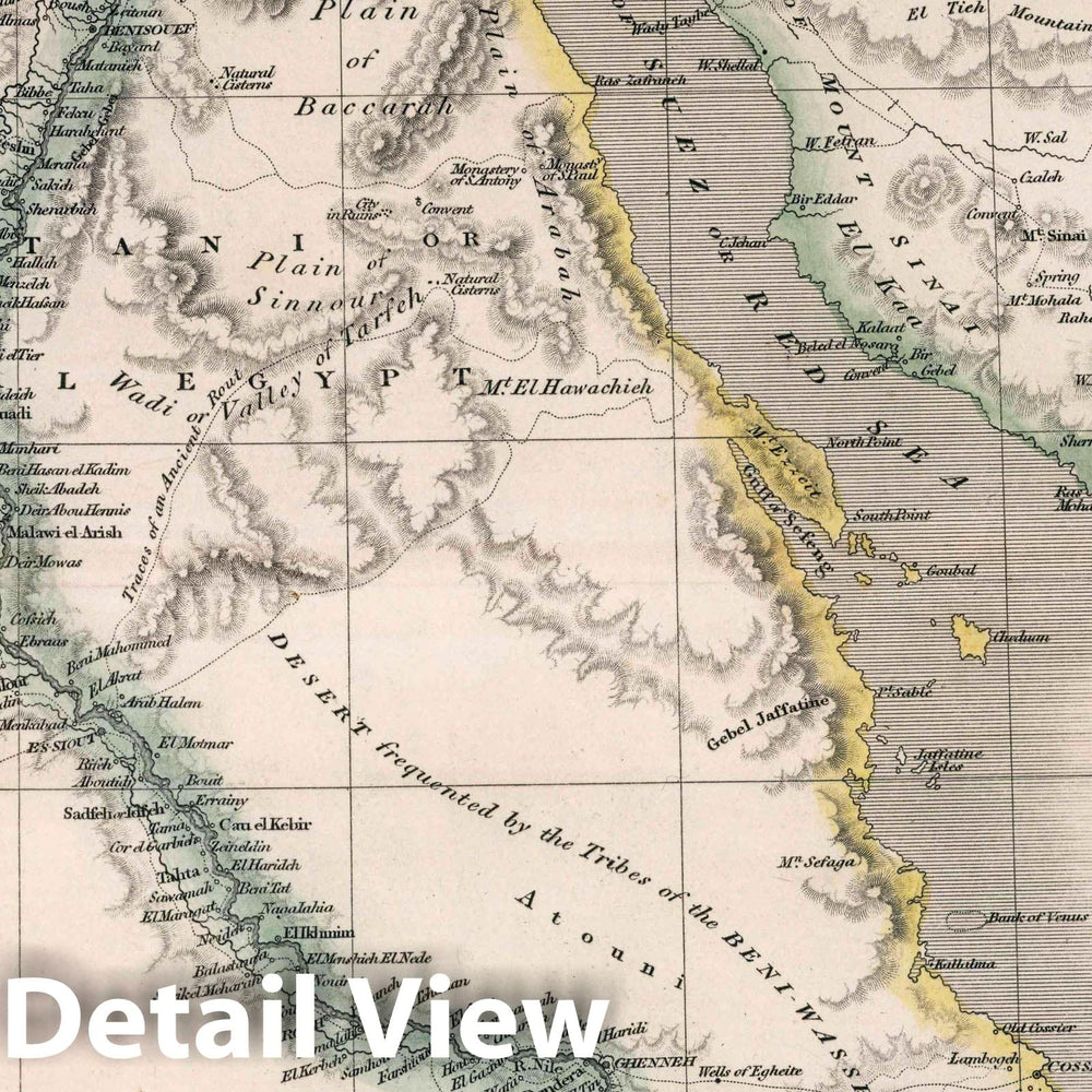 Historic Map : Egypt. Drawn & Engraved by J. Dower. London, Published by Henry Teesdale & Co, 1836 Atlas - Vintage Wall Art