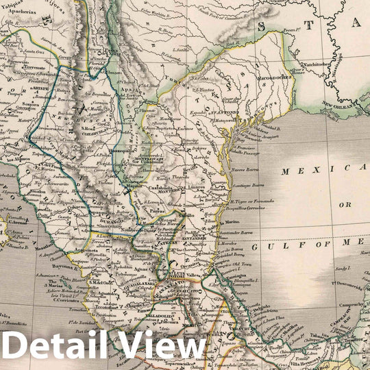 Historic Map : Mexico and Guatimala. Drawn & Engraved by J. Dower. London, Published by Henry Teesdale & Co, 1836 Atlas - Vintage Wall Art