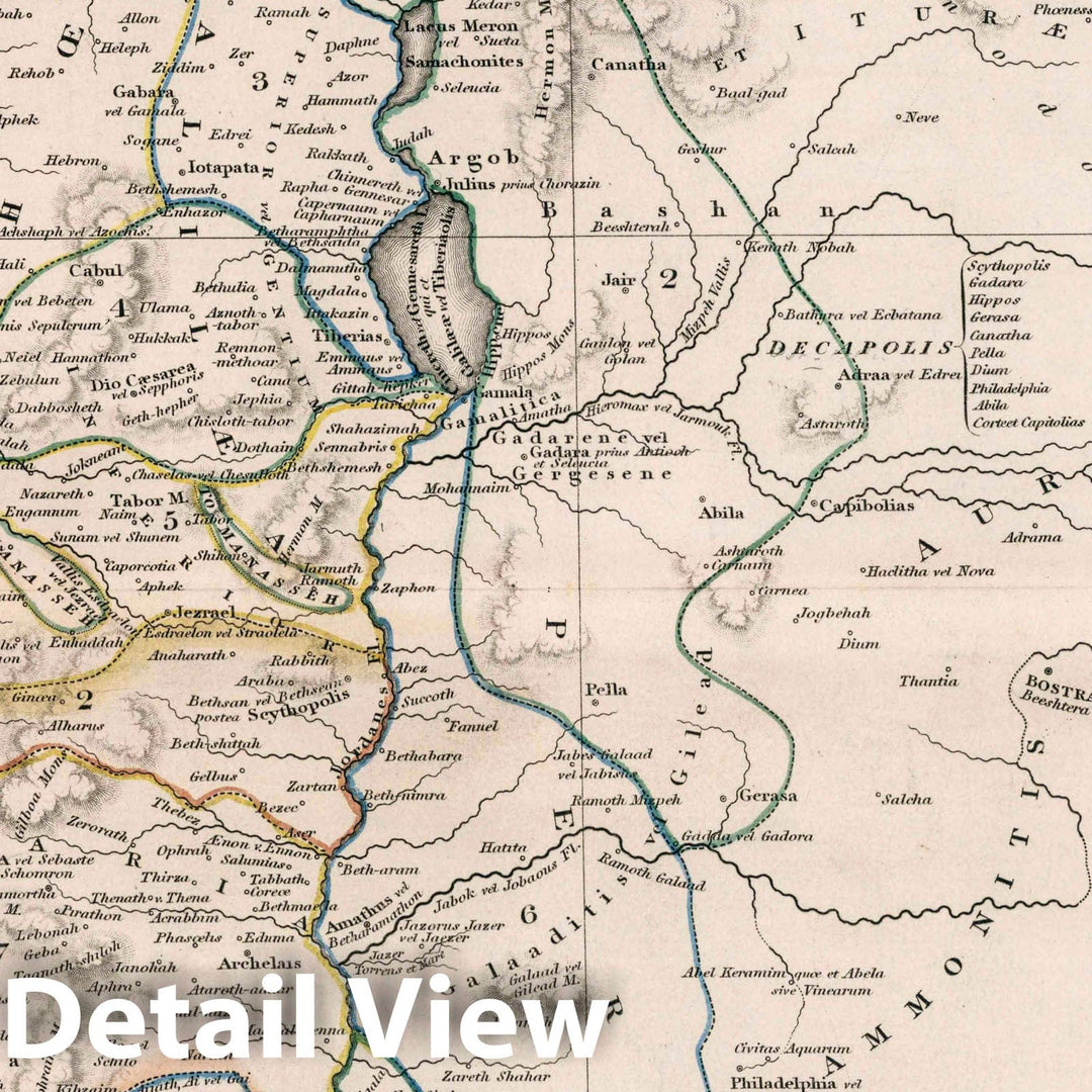 Historic Map : Ancient Palestine. Drawn & Engraved by J. Dower. London, Published by Henry Teesdale & Co, 1836 Atlas - Vintage Wall Art