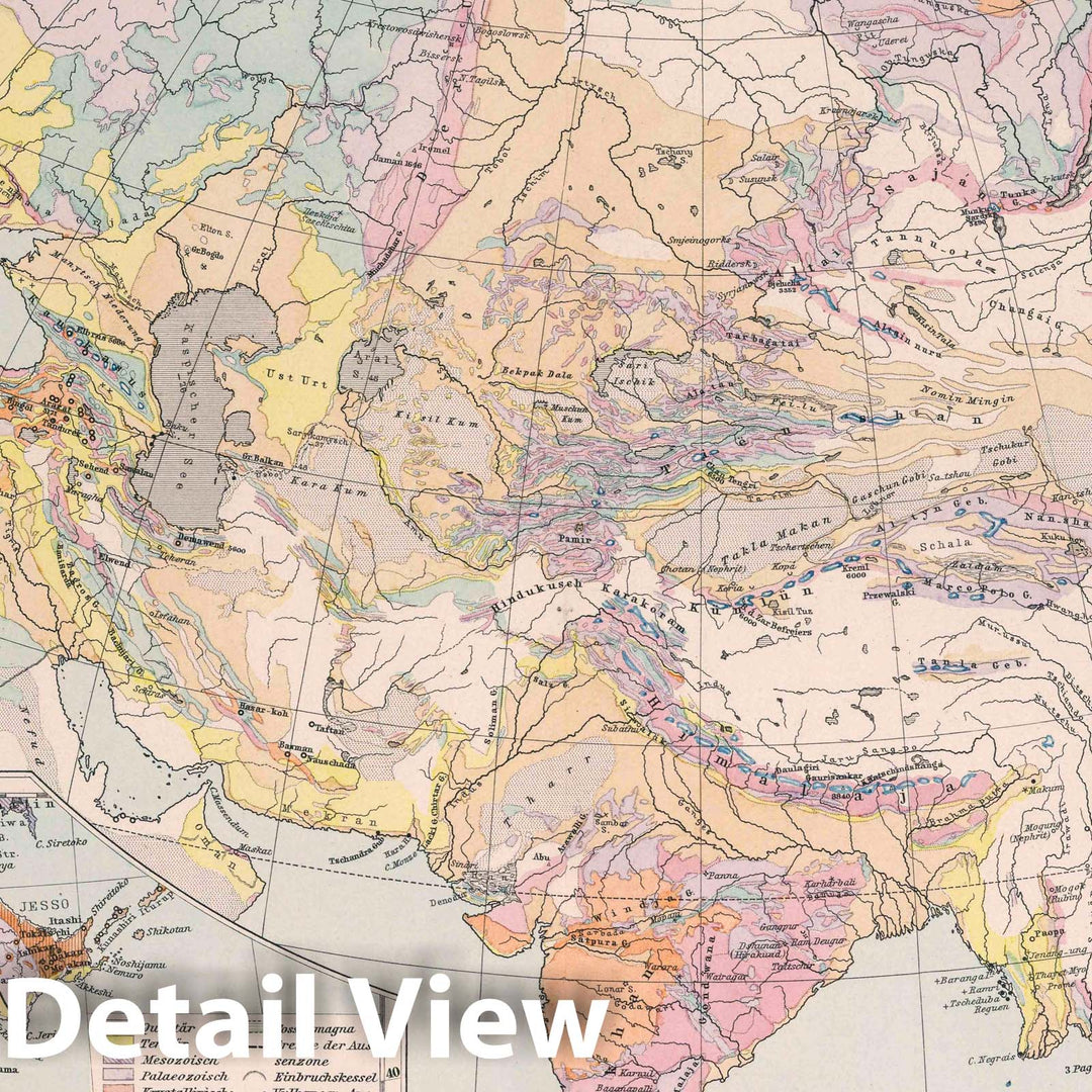 Historic Map : Japan, , Europe Asien und Europa. Entw. v. Herm. 1887, Ausg. 1889. Gest. v. K. Poppey u. P. Grabhein. Gotha: Justus Perthes, 1889, Vintage Wall Art