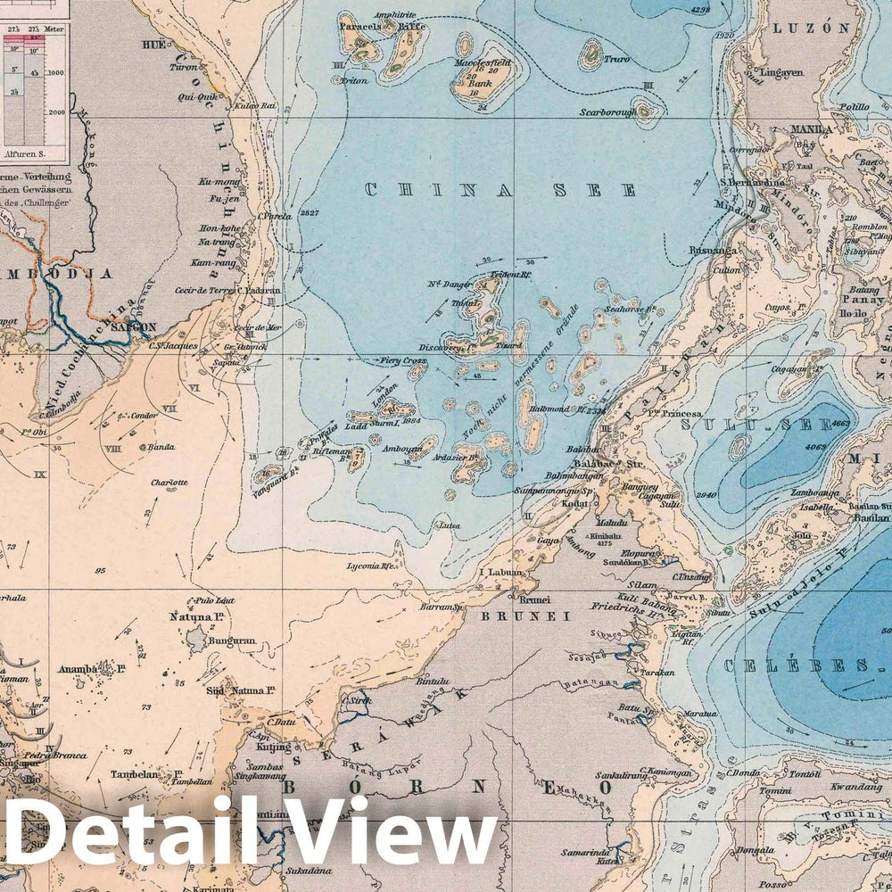 Historic Map : South East Asia 1883, Ausg. 1888. Tiefenl gez. v. C. Barich. Gotha: Justus Perthes, 1888 Atlas , Vintage Wall Art