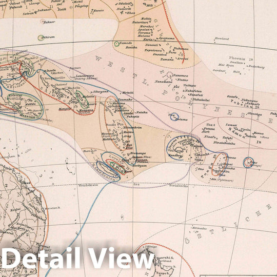 Historic Map : Oceania Die Volker Oceaniens. Entw. v. Dr. G. Gerland,1885, Ausg. 1886, 1886 Atlas , Vintage Wall Art