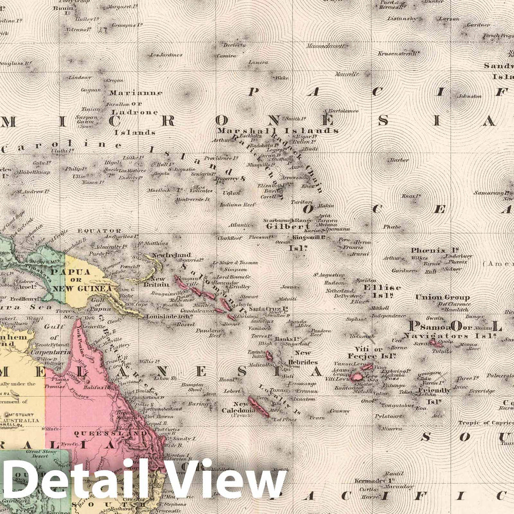 Historic Map : Oceanica Oceanica. by H. H. Lloyd & Co. New York. Lloyd's Handy Atlas, 1874 Atlas , Vintage Wall Art