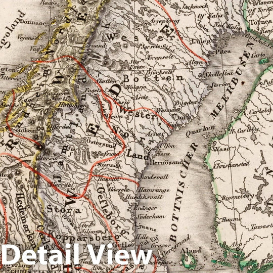 Historic Map : Denmark, Scandinavia Schweden Norwegen und Danemark, 1854 Atlas , Vintage Wall Art