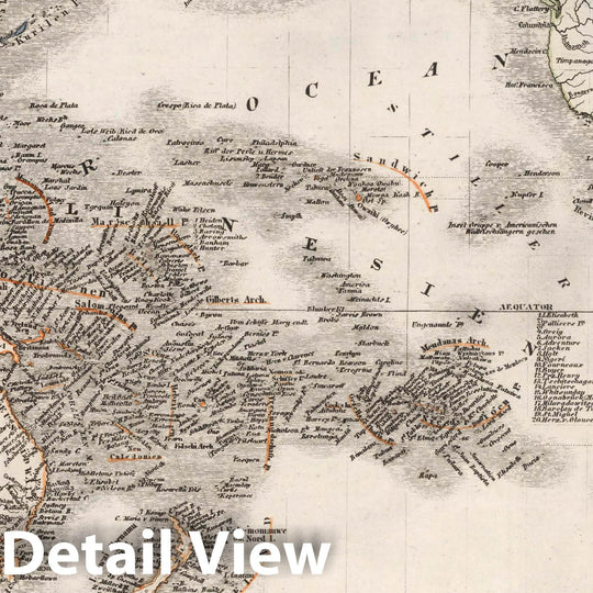 Historic Map : Australia, Pacific Ocean Der Grosse Ocean und Australien 1854, 1854 Atlas , Vintage Wall Art