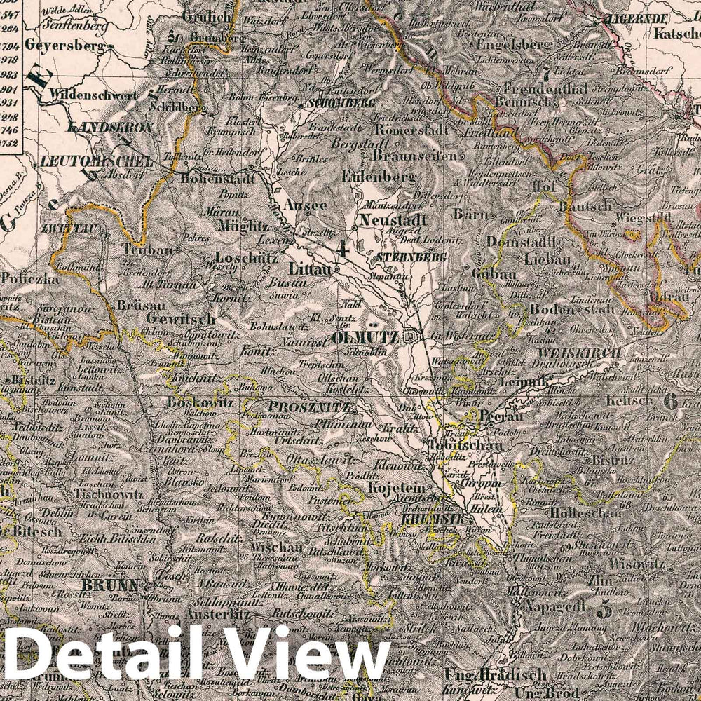 Historic Map : Czech Republic, Maehren u. Oesterreichisch Schlesien, 1847 Atlas , Vintage Wall Art