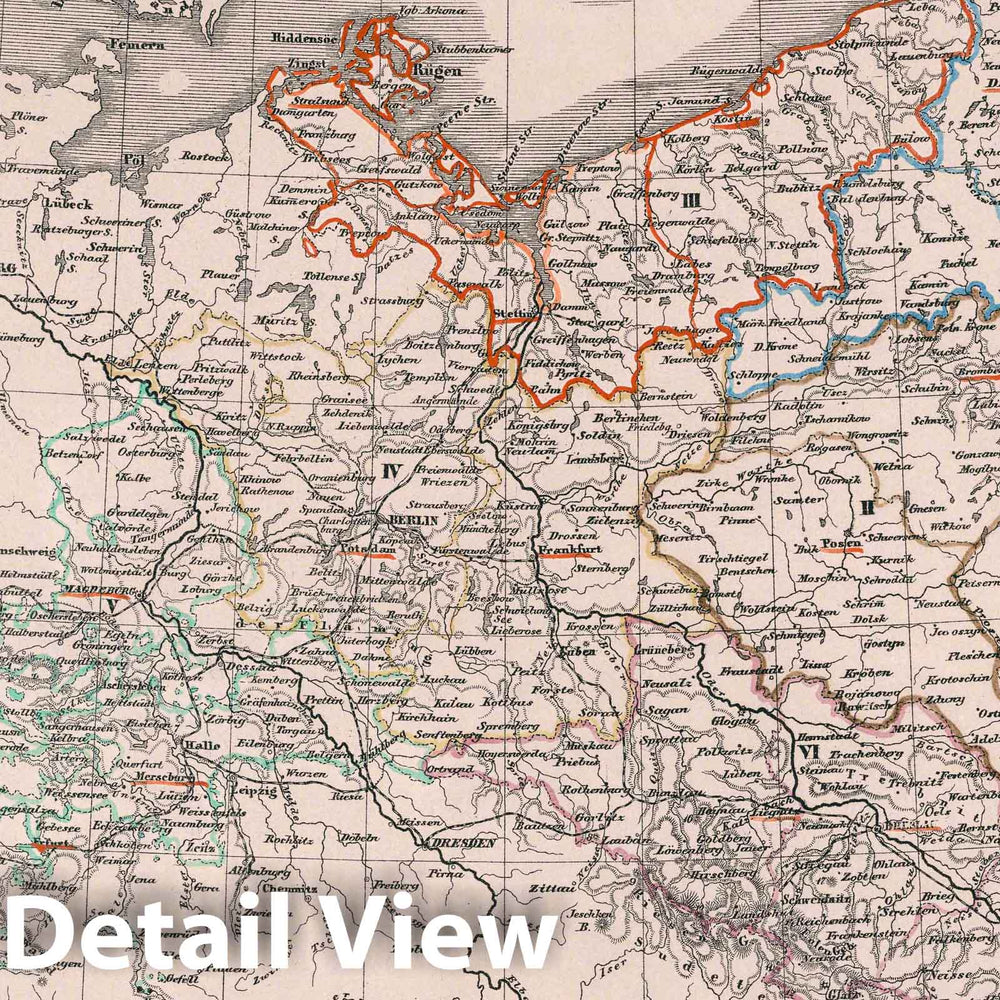 Historic Map : Germany, Preossischer Staat, 1847 Atlas , Vintage Wall Art