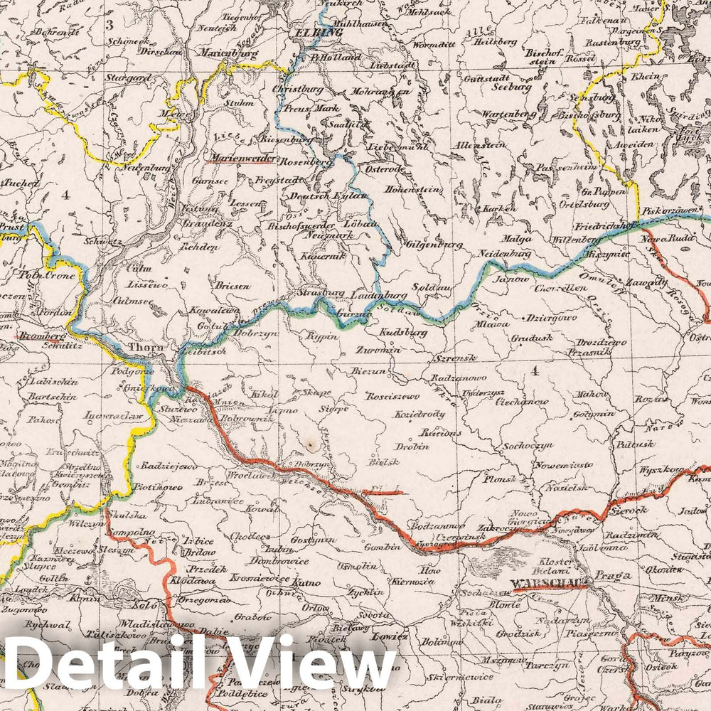 Historic Map : Poland, Prussia Preussen Posen Polen und Krakau, 1847 Atlas , Vintage Wall Art