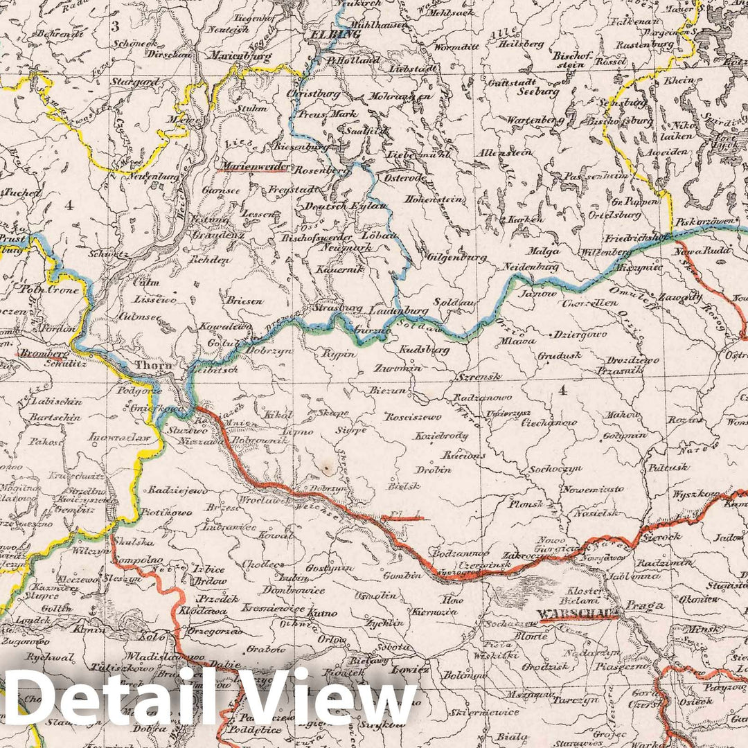 Historic Map : Poland, Prussia Preussen Posen Polen und Krakau, 1847 Atlas , Vintage Wall Art