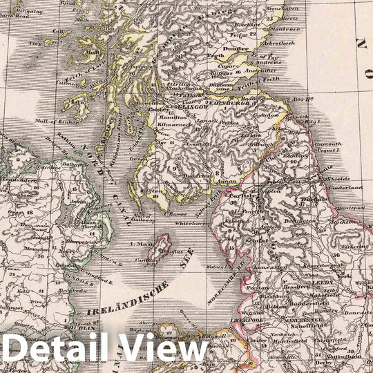 Historic Map : England, British Isles Grossbrittannien und Ireland, 1847 Atlas , Vintage Wall Art