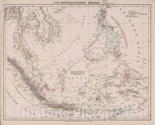 Historic Map : Philippines, , East Indies Die Ostindischen Inselin, 1847 Atlas , Vintage Wall Art