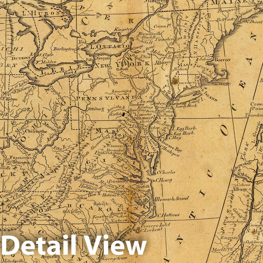 Historic Map : 1819 School Atlas - United States. (with) New England States. Wightman Sc. Published by Lincoln & Edmands, Boston, (1819) - Vintage Wall Art