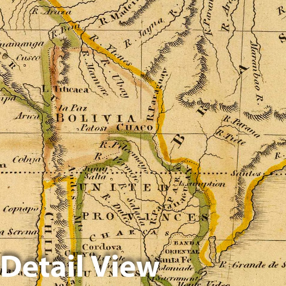 Historic Map : South America. Published by Lincoln & Edmands, Boston. (1832), 1832 Atlas - Vintage Wall Art