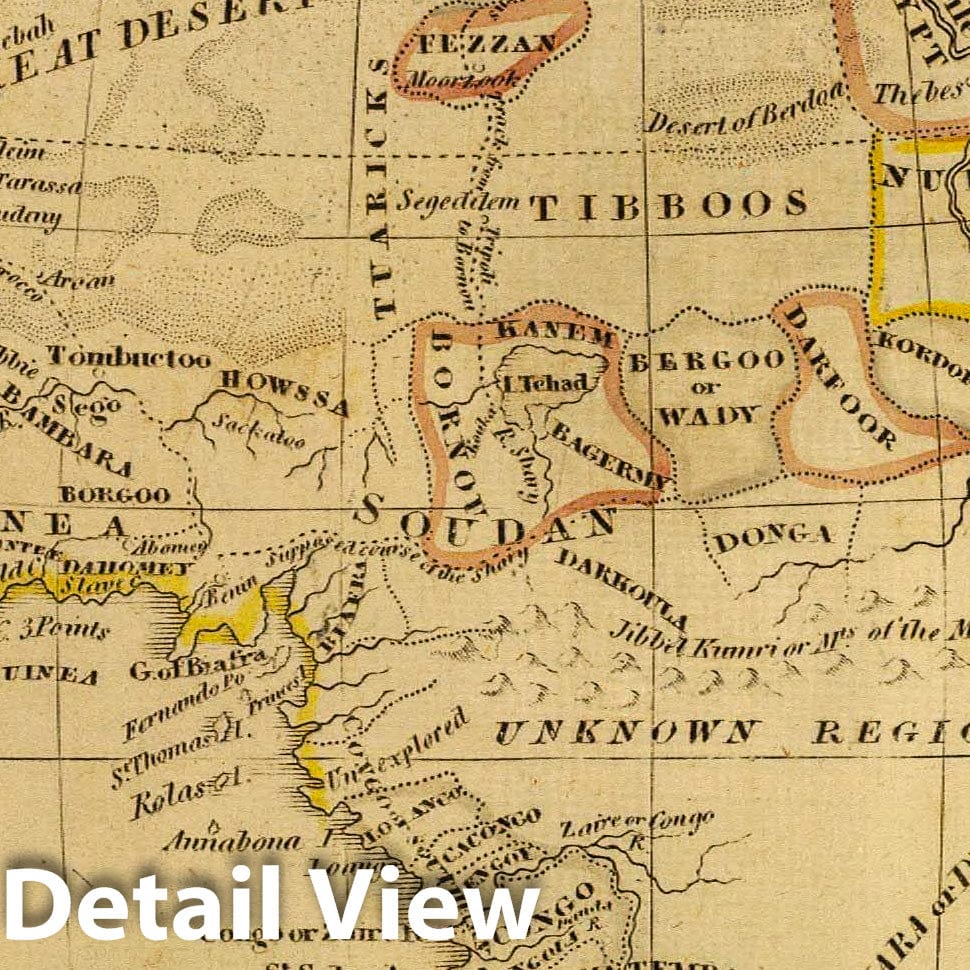 Historic Map : Africa. H. Morse Sc. Published by Lincoln & Edmands, Boston. (1832), 1832 Atlas - Vintage Wall Art