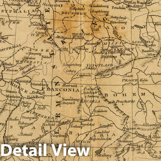 Historic Map : Germany. Philad, Published by M. Carey & Son, 1820. (1825), 1825 Atlas - Vintage Wall Art