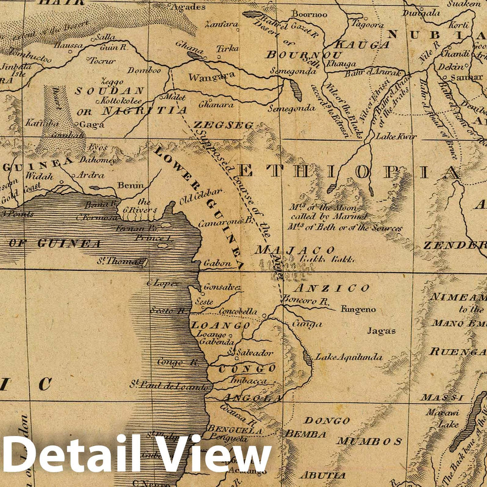 Historic Map : Africa. Philad, Published by M. Carey & Son, 1820. (1825), 1825 Atlas - Vintage Wall Art