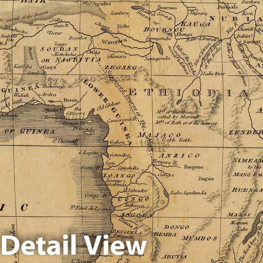 Historic Map : Africa. Philad, Published by M. Carey & Son, 1820. (1825), 1825 Atlas - Vintage Wall Art