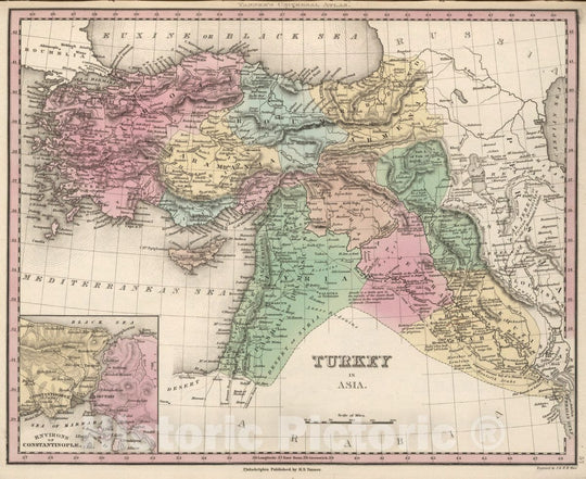 Historic Map : Turkey in Asia. (Inset) Environs of Constantinople, 1836 Atlas v2