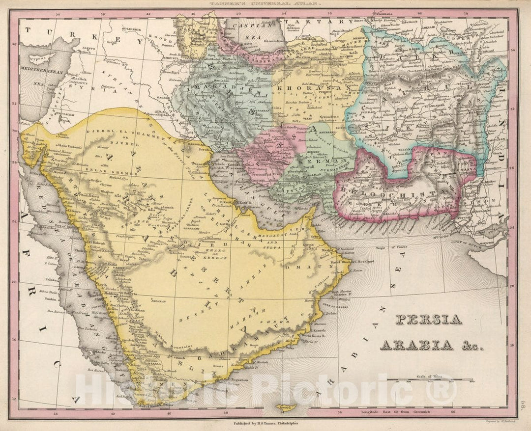 Historic Map : 1836 Historical Persia, Arabia &c. - Vintage Wall Art