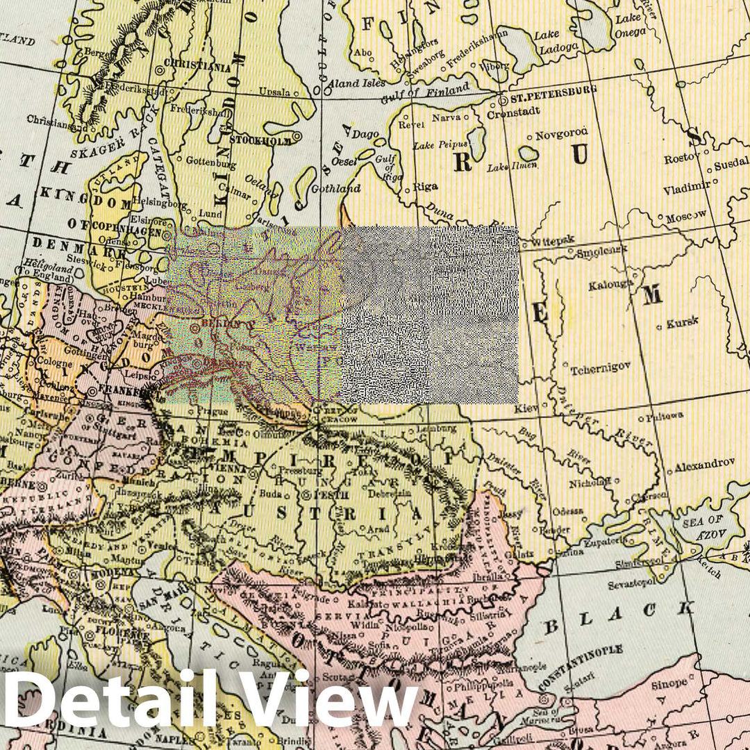 Historic Map : Map of Europe After Treaty of Vienna. A.D. 1815, 1901 Atlas - Vintage Wall Art