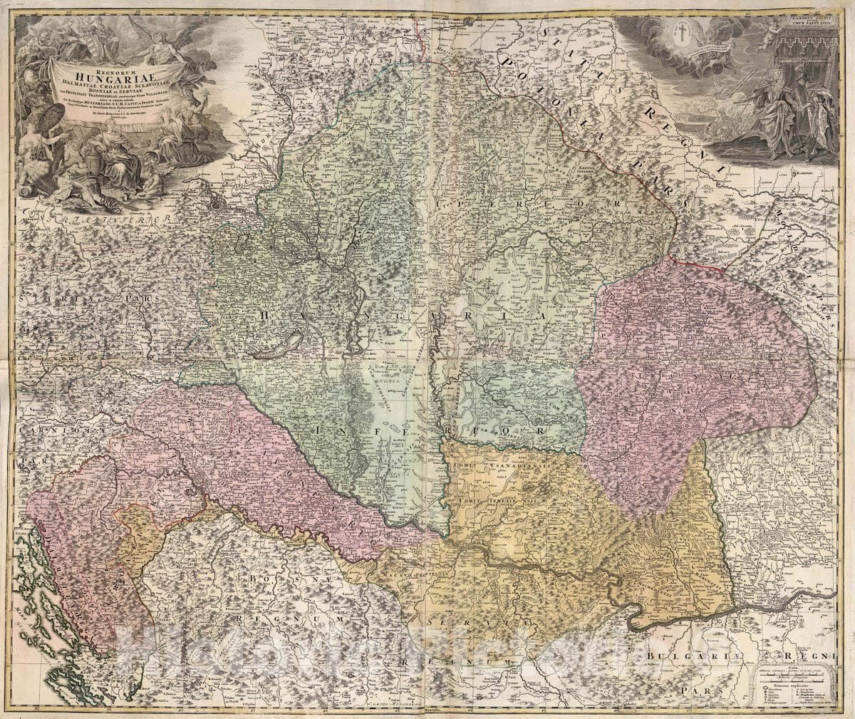 Historic Map : Hungary, Regnorum Hungariae Dalmatiae, Croatiae, Sclavoniae, Bosniae et Serviae, 1788 Atlas , Vintage Wall Art