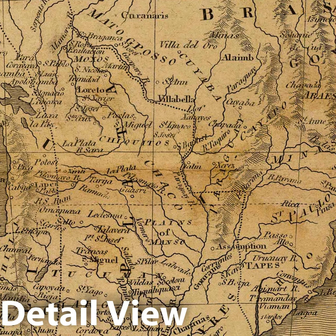 Historic Map : South America. Philad, Published by M. Carey & Son, 1820. (1825), 1825 Atlas - Vintage Wall Art